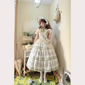 Lily Of The Valley Girl Classic Lolita Boned Bustier Top & Skirt Set by Alice Girl (AGL83)